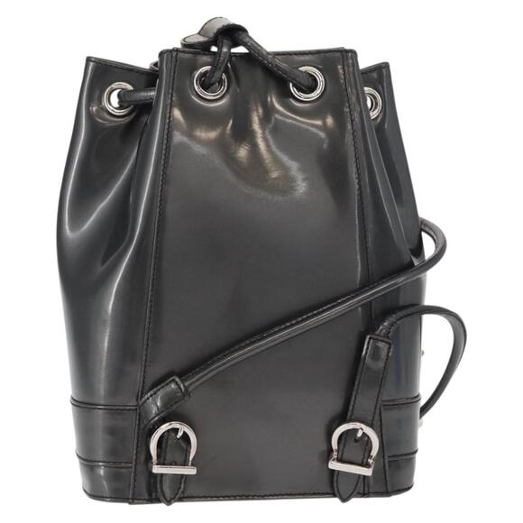Salvatore Ferragamo Vala Backpack Leather Silver Auth BA8422 main image 5